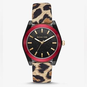 MK leopard print watch